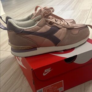 Diadora Blush and Charcoal Sneakers